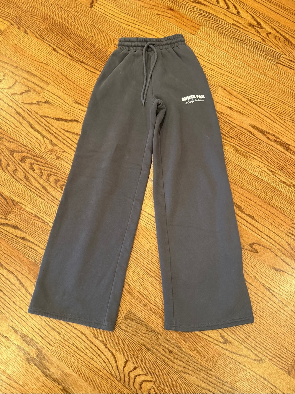 White Fox gray Wide-Leg Sweatpants
